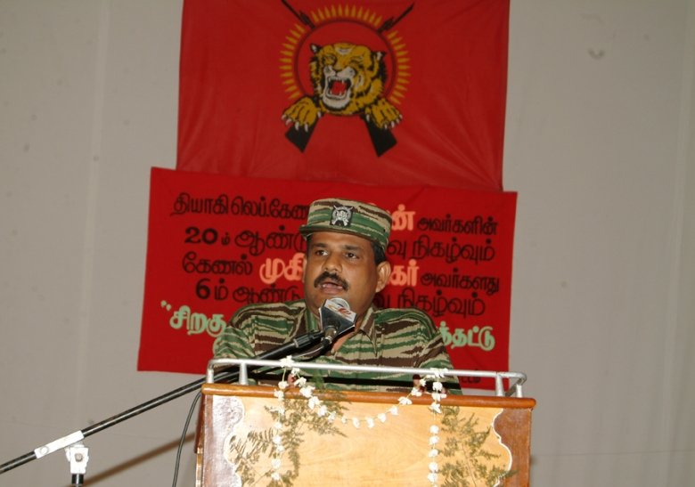 Col Soosai addressing the gathering at Puthukkudityiruppu