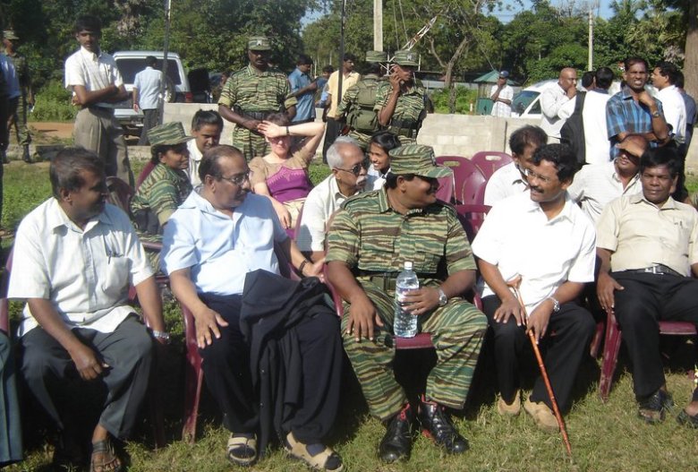 Mr. and Mrs. Anton Balasingham with senior LTTE leaders in Kilinochchi, 23. January 2006 2.